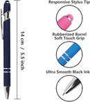 Ballpoint Pen with Stylus Tip, Soft Touch Click Metal Pen, 1.0mm Medium Point, Black Ink, 12 Count(Dark Blue) by TinyTreasures Baby Boutique