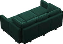 Belffin Modular Velvet Sectional Sofa with Chaise Lounge Sectional Sleeper Sofa with Storage Chaise Bed Couch for Living Room Green by CozyNest Decor