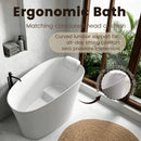 Nuvia 51-Inch Solid Surface Oval Freestanding Bathtub With Seat And Headrest (SAK61983) by SAKSBY WHOLESALE