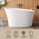 Nuvia 51-Inch Solid Surface Oval Freestanding Bathtub With Seat And Headrest (SAK61983) by SAKSBY WHOLESALE