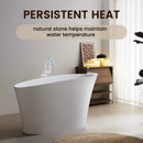 Nuvia 51-Inch Solid Surface Oval Freestanding Bathtub With Seat And Headrest (SAK61983) by SAKSBY WHOLESALE