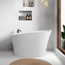 Nuvia 51-Inch Solid Surface Oval Freestanding Bathtub With Seat And Headrest (SAK61983) by SAKSBY WHOLESALE