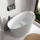 Nuvia 51-Inch Solid Surface Oval Freestanding Bathtub With Seat And Headrest (SAK61983) by SAKSBY WHOLESALE