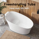 Nuvia 51-Inch Solid Surface Oval Freestanding Bathtub With Seat And Headrest (SAK61983) by SAKSBY WHOLESALE
