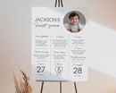 Generic Personalized First Birthday Milestone Poster, Modern 1St Birthday Milestone Sign, My First Year Baby Milestone Board, Design 011 by TinyTreasures Baby Boutique