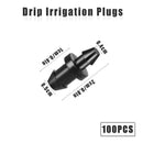 AIEX 100pcs Drip Irrigation Plugs, 1/4" Drip Tubing End Cap Irrigation Stopper Goof Hole Plugs Drip System Parts for Home Garden Lawn (Black) by GreenHaven Gardens