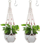 Belit 2 Pack Macrame Plant Hangers Indoor Hanging Planter Basket Decorative Flower Pot Holder Rope for Indoor Outdoor Home Decor by GreenHaven Gardens