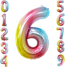 GOER Rainbow Foil Balloons Number 6,Huge Number Balloons for 6th Birthday Party Supplies Anniversary Decorations (3 pcs,42 inch,32 inch,16inch) by TinyTreasures Baby Boutique