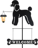 BAYN Solar Poodle Garden Stakes Decorative with a Lantern Dog Silhouette Welcome Sign Outdoor Garden Decor for Yard, Lawn, Patio, Pathway by CozyNest Decor
