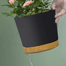 ZMTECH Plant Pots, Set of 3 8'' Self Watering Plastic Planter with Drainage Hole and Saucer, Modern Decorative Flower Pot for Indoor Outdoor House Plants, Succulents, Flowers - Dark Gray by GreenHaven Gardens