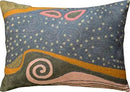 Lumbar Blue Klimt Throw Pillow Cover Art Nouveau Pillowcase Modern Couch Cushion Contemporary Pillowsham Mid Century Chair Farmhouse Cushions Handmade Wool Size 14x20 by CozyNest Decor