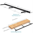 38'' Heavy-Duty Floating Shelf Bracket, Hidden Shelf Bracket for Fireplace Racks and Shelves, if Installed on Studs, max Load of 210 pounds, 38 inches (with Ease kit) by CozyNest Decor