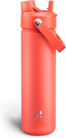 Insulated Water Bottle with Straw - Encool Stainless Steel Water Bottle, Leak-Proof, BPA-Free, Double Wall Vacuum Keeps Cold for 24 Hours for Sports, Travel, School (26 oz, Tawny Orange) by CozyNest Decor