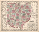 Vintage Map of Ohio 1861
