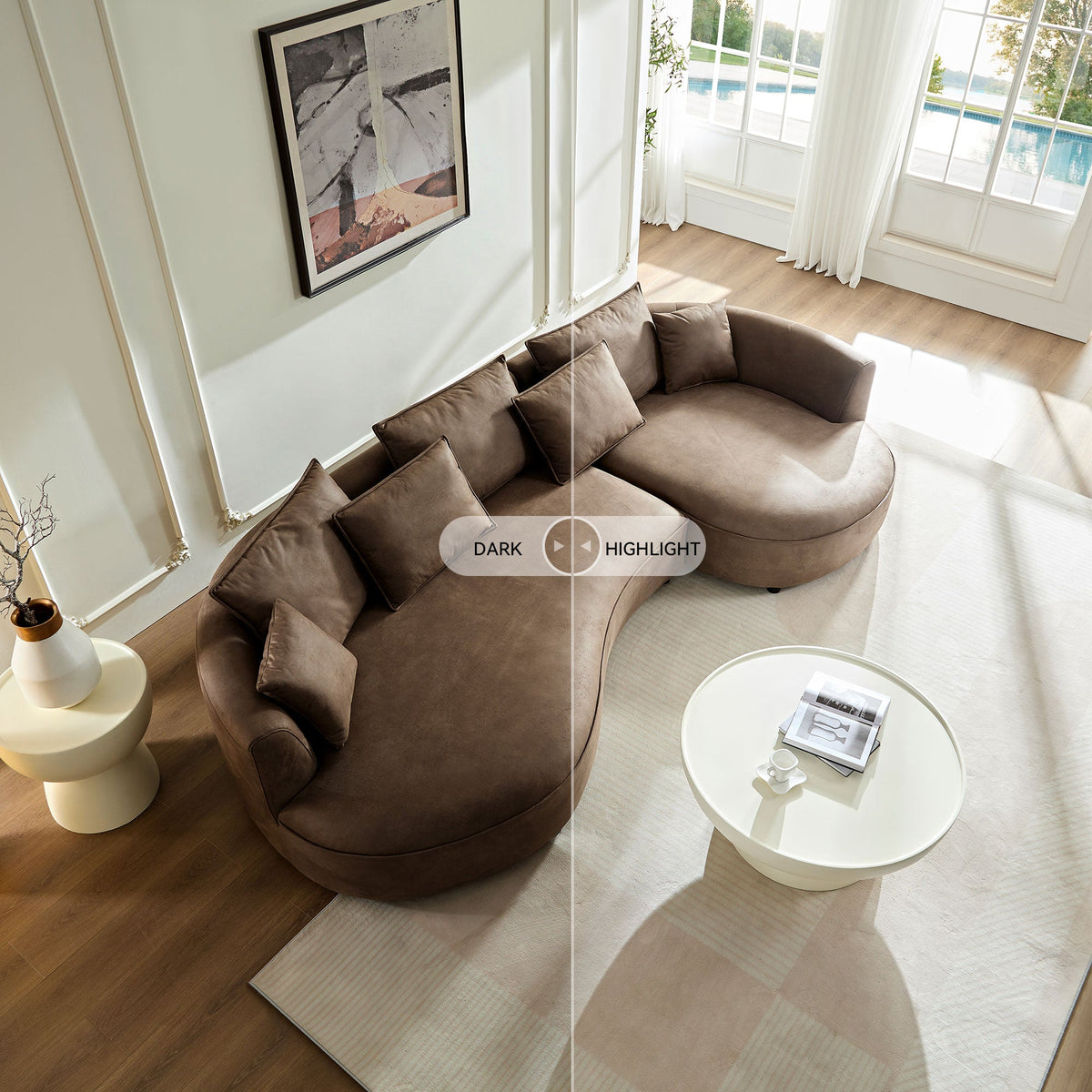 128.74 Inch Modern Sectional Curved Sofa Couch, photo 8 of 9