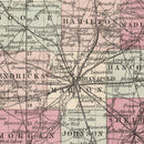 Vintage Map of Indiana 1861