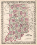 Vintage Map of Indiana 1861