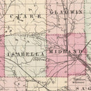 Vintage Map of Michigan 1861
