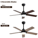 Modern Ceiling Fan With 3 Color Dimmable Light 5 Blades Remote Control Reversible Dc Motor For Bedroom - Black by Unique Piece Furniture