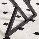 A modern minimalist style marble patterned coffee table with black metal legs. Computer desk. Game table. Tea table. CT-XX