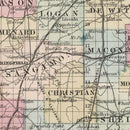 Vintage Map of Illinois 1861