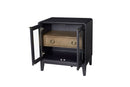 Glass Door Nightstand - Black by HouseOfZazla