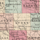 Vintage Map of Iowa 1861
