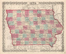 Vintage Map of Iowa 1861