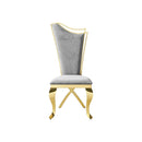 Gorgeous Streamlined High Back Fabric Stainless Steel Dining Chair (Set of 2) - Gold / Gray by HouseOfZazla