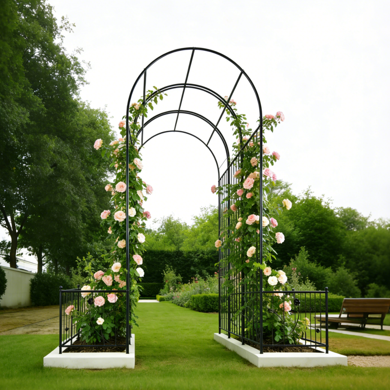 Metal Garden Arch with Two Plant Stands, photo 6 of 10