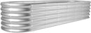 Land Guard 8×2×1.5ft Galvanized Raised Garden Bed Kit, Raised Garden Boxes Outdoor, Oval Metal Raised Garden Beds for Vegetables, Silver by GreenHaven Gardens