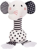 D-KINGCHY Baby Toys 0-12 Months, Black and White Newborn Toys, Soft Plush Rattle Stuffed Animal Toy with Teether and Sound, Developmental Hand Grip Toys (Elephant) by TinyTreasures Baby Boutique