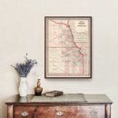 Vintage Map of Kansas & Nebraska 1861