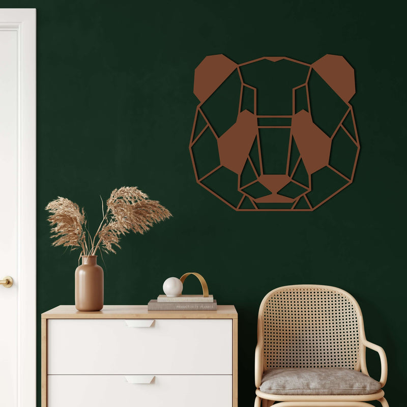 Panda Head Metal Wall Art