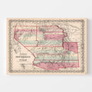 Vintage Map of New Mexico & Utah 1861