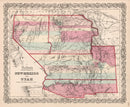 Vintage Map of New Mexico & Utah 1861
