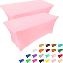 IVAPUPU 2 Pack 6FT Table Cloth for Rectangular Fitted Events Stretch Pink Table Covers Washable Spandex Tablecloth Protector for Party, Wedding, Cocktail, Banquet, Festival by CozyNest Decor