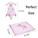 Pro Goleem Loveys for Babies Bunny Security Blanket Baby Girl Gifts Newborn Soft Pink Lovie for Infant and Toddler Snuggle Toy Stuffed Animal, Pink 16 Inch by TinyTreasures Baby Boutique
