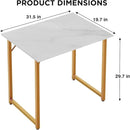 PayLessHere | 32 Inch Computer Desk | White Gold | Office Desk with Metal Frame, Adjustable Feet | Water-Resistant, Scratchproof Surface | Sturdy Writing Table for Home Office or Study | Pack of 1 by CozyNest Decor