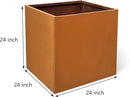 Corten Steel Planter Box Large Outdoor Planter Square Cube Planters Rustic Metal Garden Flower Pot 24 Inch Durable Antique Detached for Commercial Residential Patio Deck and Yard by GreenHaven Gardens