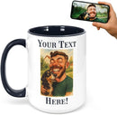 Personalized Coffee Mug, Custom Photo Caricature Gift, Funny Customized Coffee Gift for Men & Women, Custom Mugs with Pictures, Black 15oz Father's Day Mug by TinyTreasures Baby Boutique