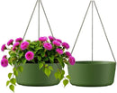 10.7 Inch Hanging Planter for Outdoor Indoor Plants，2 Pack Hanging Flower Pots with Drain Holes for Garden Home Decor Use (Dark Green) by CozyNest Decor