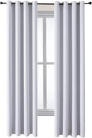 ChrisDowa Grommet Room Darkening Curtains for Bedroom and Living Room - 2 Panels Set Thermal Insulated Blackout Curtains (Greyish White, 52W x 95L) by CozyNest Decor