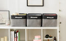 TheWarmHome Organization and Storage Basket for Organizing - 17x14x10 inch Large 3 Pack Collapsible Storage Bin for Shelves, Fabric Basket for Gifts Empty Organizer Gift Closet (Black & Grey) by TinyTreasures Baby Boutique