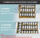 Spice Drawer Organizer with 24 Bamboo-lidded Spice Jars and 216 Labels,Non-slip Rubber, Bamboo 4 Tier Spice Racks Tray Seasoning Containers for Kitchen Drawers,Cabinets,13" Wide * 15.8" Deep by CozyNest Decor