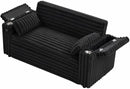 57-Inch Velvet Full Size Sleeper Sofa Couch with Pullout Bed,Convertible Pull Out with Golden Decorative Strip and Adjustable Backrest for Small Spaces,Apartment, Guest Room, RV (1109Black) by CozyNest Decor