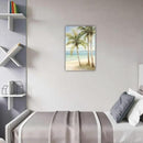 LURENCZH Tropical Beach Canvas Wall Art Seaside Palm Tree Picture Wall Decor Ocean Scenery Painting Prints for Bathroom Decor Framed(Beach-3,12.00" x 18.00") by CozyNest Decor