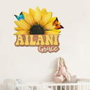 Custom Wooden Sunflower Nursery Name Sign for Girls, Boho Nursery Wood 2 Layer, Baby Name Sign, Baby Shower, Decor Floral, Flower gift/17 by TinyTreasures Baby Boutique