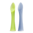 Olababy 100% Silicone Soft-Tip Training Spoon for Baby Led Weaning 2pack (Kiwi/Blueberry) by TinyTreasures Baby Boutique