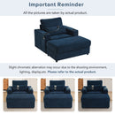 Modern Style Armchair Chaise Lounge Sofa Couch With Movable Storage Ottoman, USB Ports, Cup Holders, Phone Holder, Side Pockets by HouseOfZazla